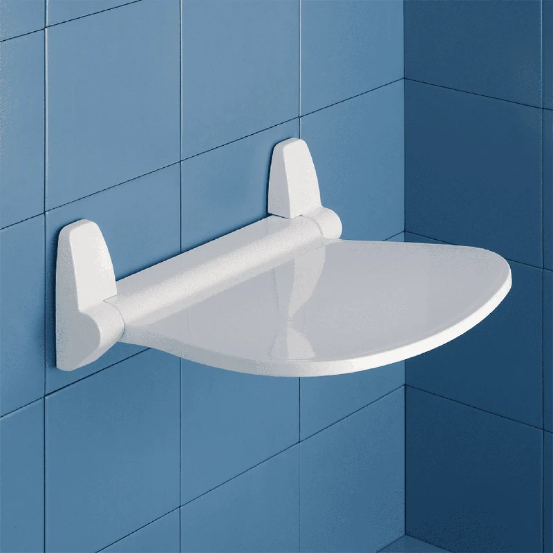 GEDY Sound - Siège de douche pliable, blanc et chromé, capacité de 120 kg