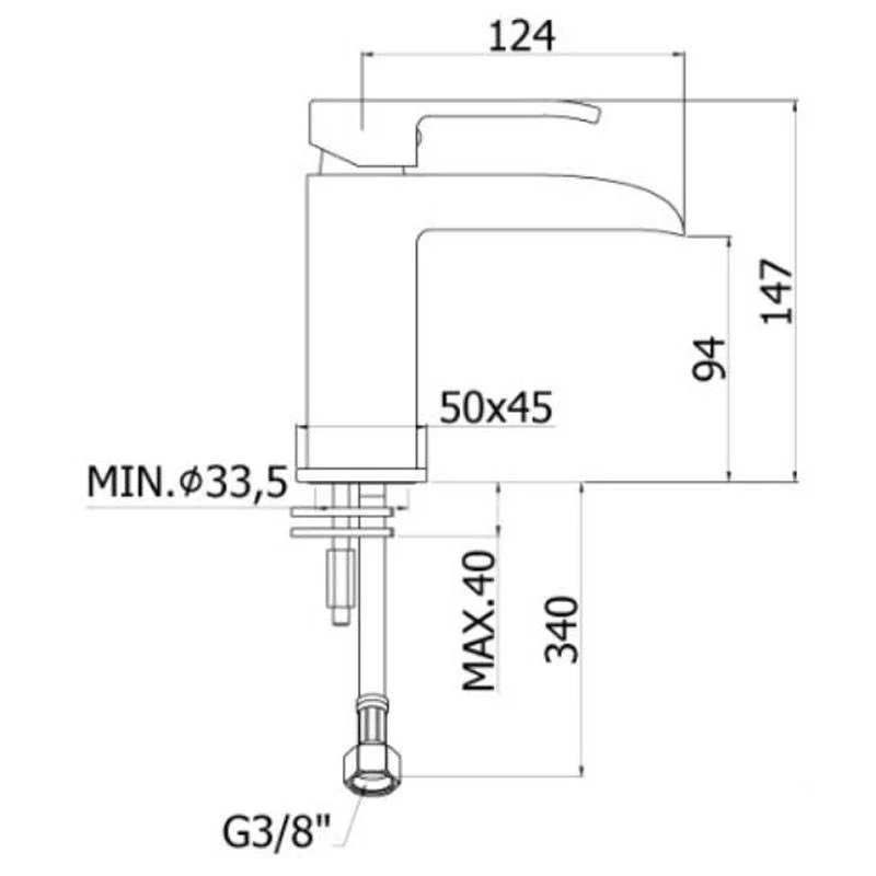Mitigeur de lavabo cascade LEVEL PAFFONI LES061 CR