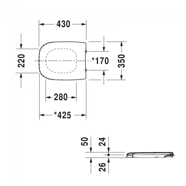 Abattant de toilette Duravit D-CODE avec couvercle
