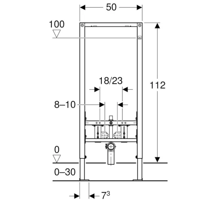 Support GEBERIT DUOFIX pour bidet suspendu 112 cm