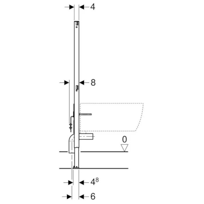 Support GEBERIT DUOFIX pour bidet suspendu 112 cm