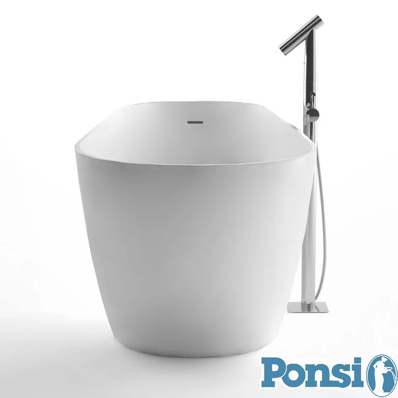 Baignoire Ponsi BETA en résine effet marbre avec structure de support - 170 x 70 cm