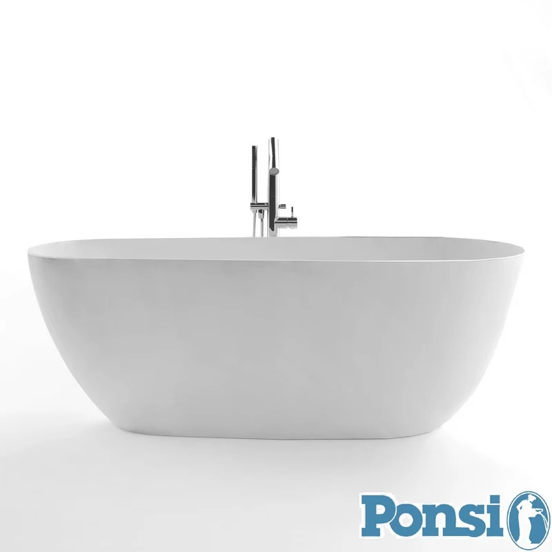 Baignoire Ponsi BETA en résine effet marbre avec structure de support - 170 x 70 cm