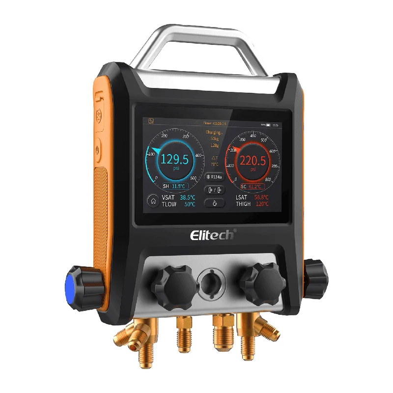 Collecteur de gaz réfrigérant numérique 4 voies ELITECH MS-4000