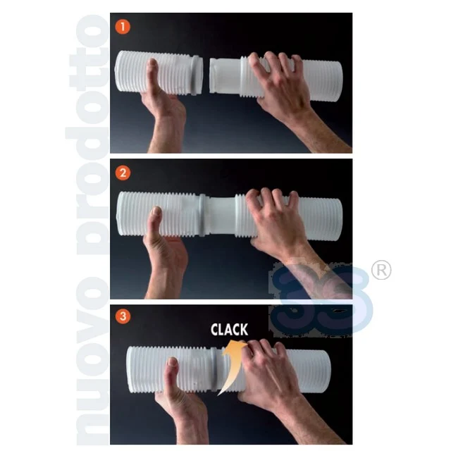 Tuyau flexible de 100 cm en PPS Ø 60 mm pour les gaz de combustion des chaudières à condensation