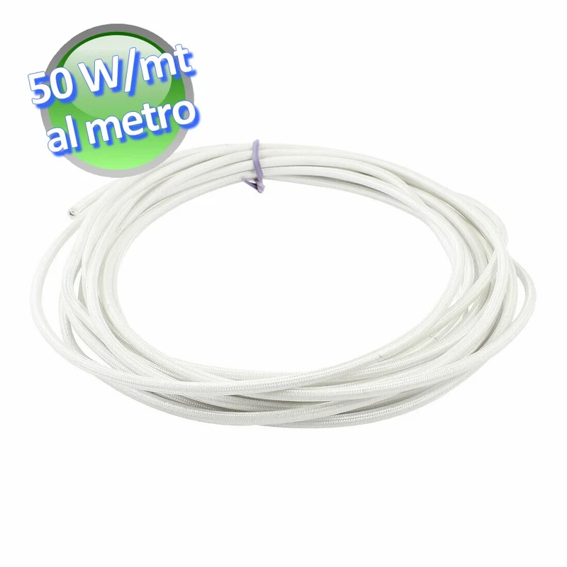 Câble chauffant 50 W/m Ø 3,5 mm à puissance constante pour portes de cellules BT, longueur 1 m.