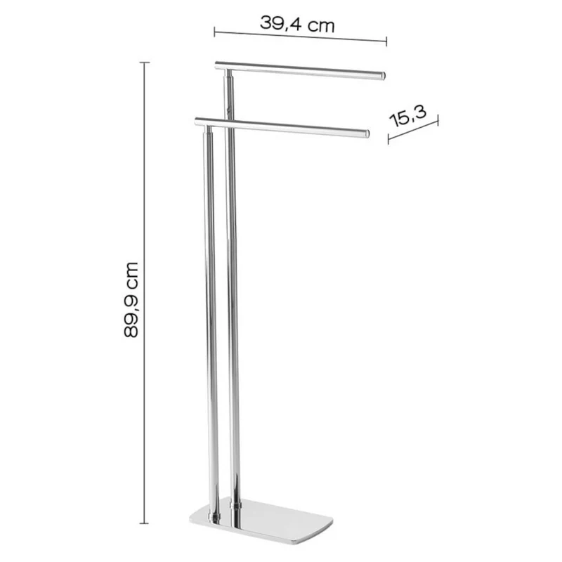 Porte-serviettes double - FLORIDA 733113 GEDY - laiton et acier chromé