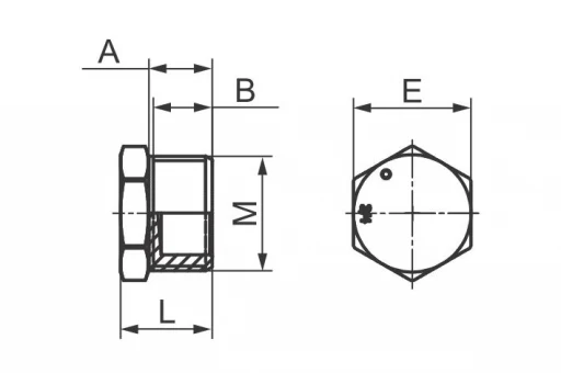 Fiche mâle hexagonale 1'' en acier zingué - 1 PIÈCE