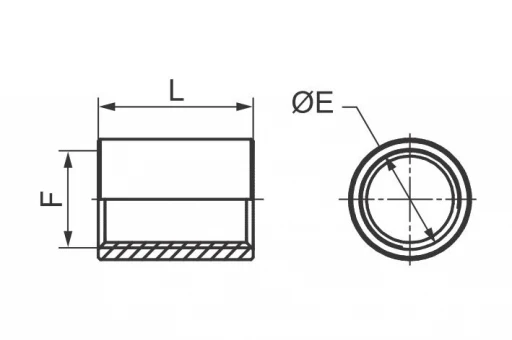 Manchon en acier galvanisé 1/4'' femelle-femelle - 1 PIÈCE