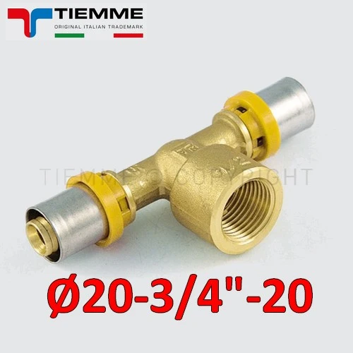 Multicouche pour gaz - Raccord en T Ø 20 x 3/4'' x 20 mm