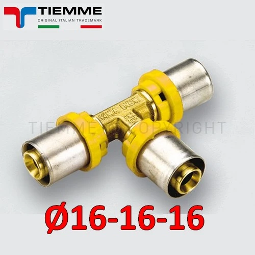 Multicouche pour gaz - Raccord en T Ø 16x16x16 mm
