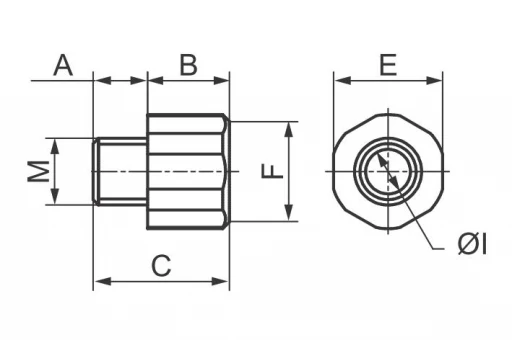 Anneau d'allongement réduit en acier galvanisé MF 1/2'' x 3/4'' 15 mm - 1 PIÈCE