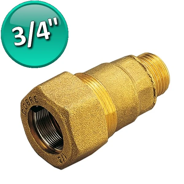 Raccord à compression simple joint, laiton 3/4", pour tuyaux en fer et en acier - Série TIEMME 1590