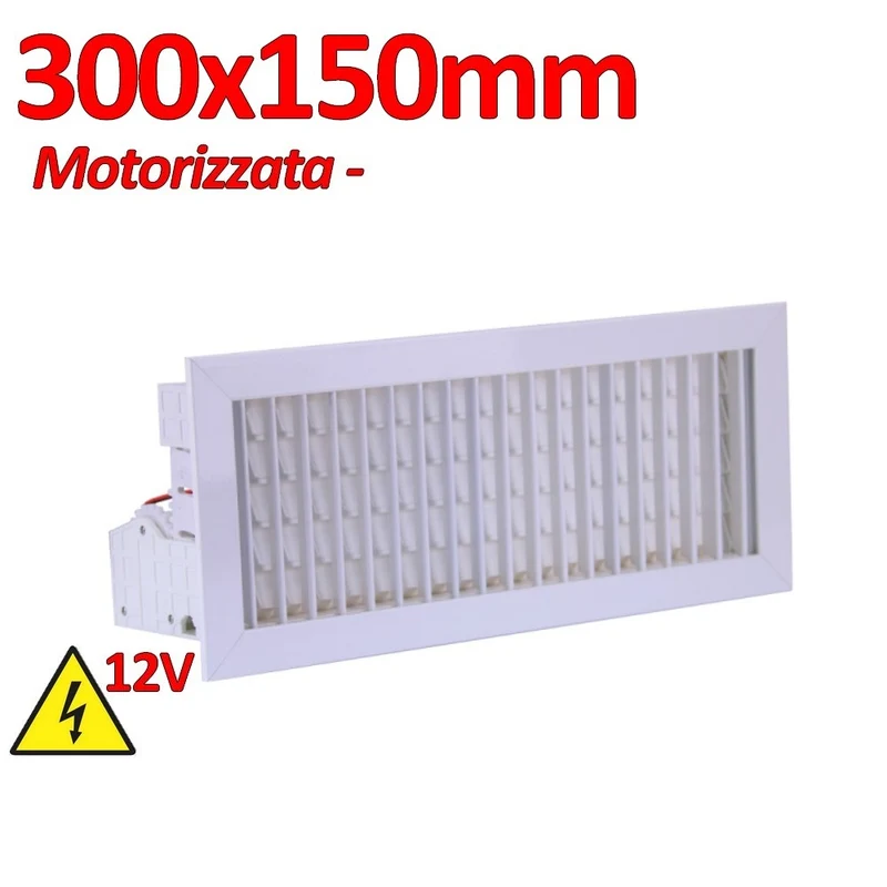 Buse de sortie motorisée 300x150 à double rangée, couleur blanche