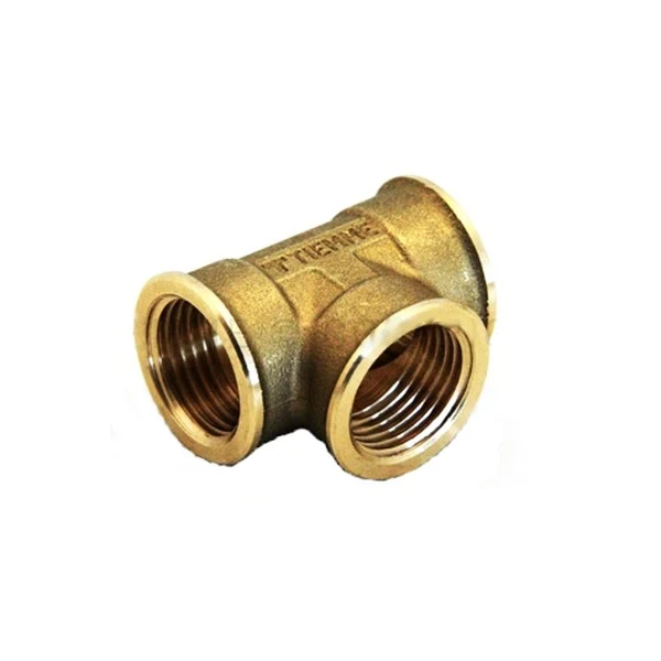 Raccord en T 1/2'' F-F-F en laiton - eau et gaz