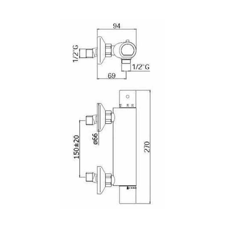 Mitigeur thermostatique de douche PAFFONI EQS168 CR EQUO Star