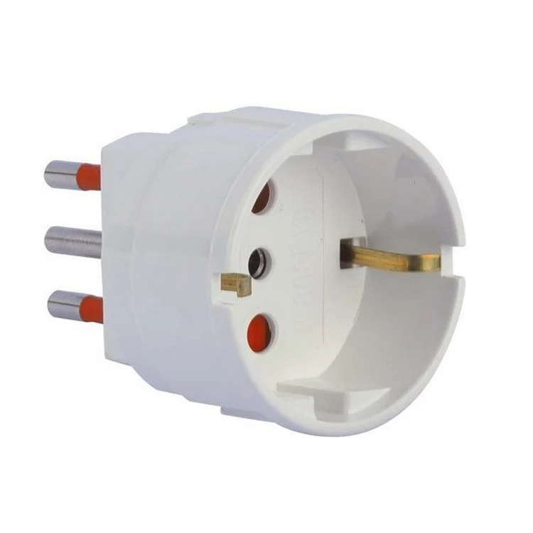 Adaptateur Schuko 16A triphasé 250V blanc