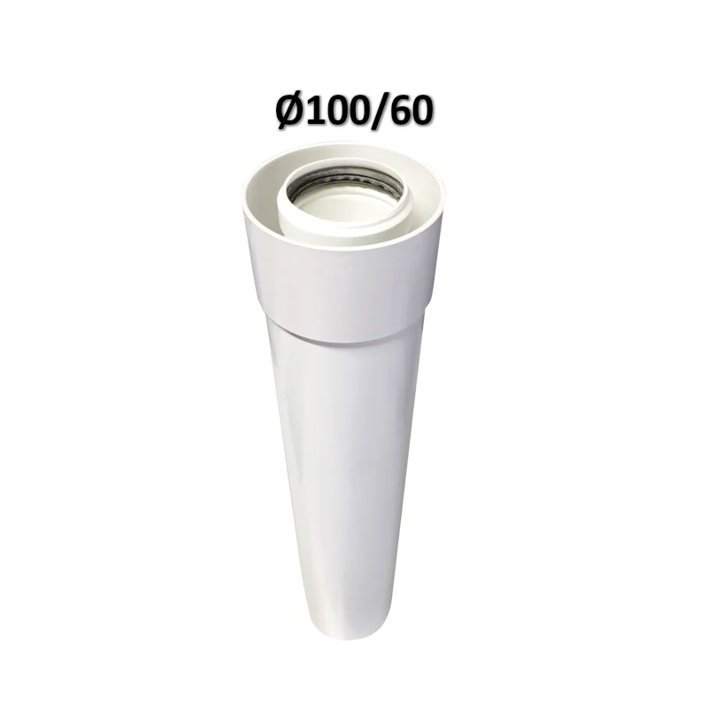 Tuyau coaxial Ø 60/100 mm PVC PPS BLANC 100 CM pour chaudières à condensation