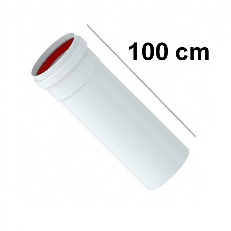 Tube linéaire en aluminium extrudé de 100 cm, blanc, Ø 80 mm, pour chaudières