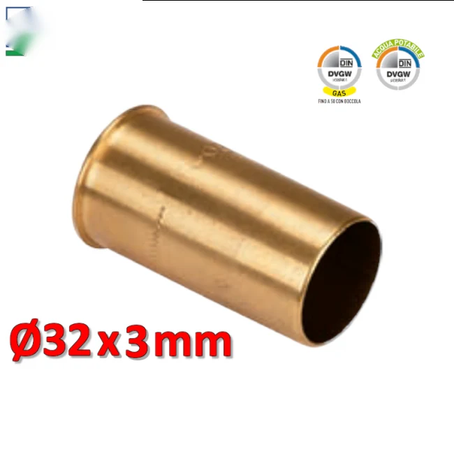 Bague de renfort en laiton - manchon Ø 32 x 3 mm pour tuyau en polyéthylène