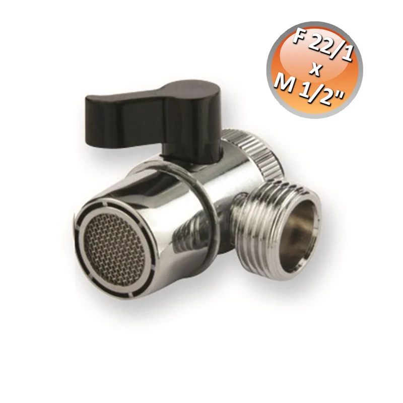 Inverseur avec aérateur pour mitigeur de robinet d'évier Ø F 22/1 x M 1/2''
