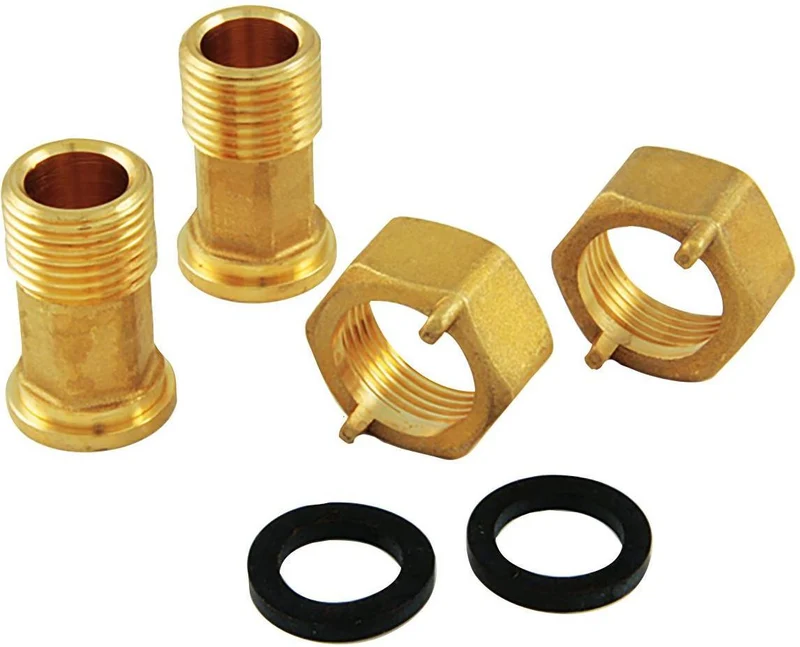 Paire de raccords avec écrous pivotants et joints 1/2'' M X 3/4'' F - TIEMME