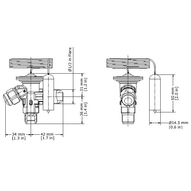 Thermostat d'expansion Vanne Danfoss TN2 pour gaz R134A