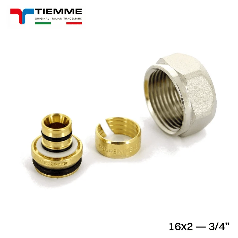 ADAPTATEUR DE TUYAU MULTICOUCHE 16x2 - 3/4'' - TIEMME