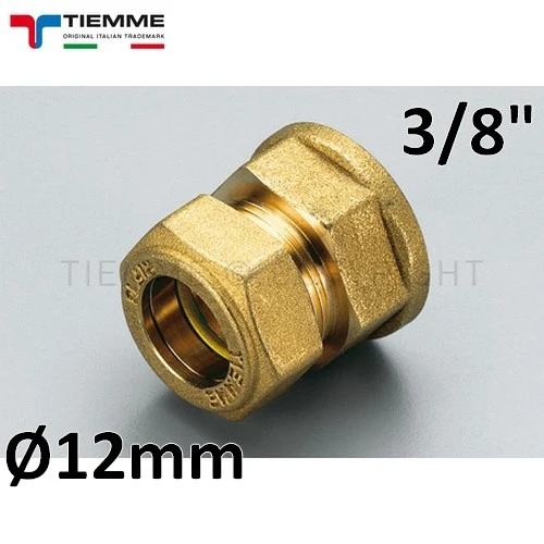 Raccord à compression biconique pour tuyau en cuivre - femelle 3/8'' x Ø 12 mm