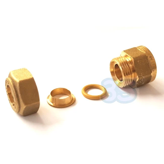 Raccord à compression biconique pour tuyau en cuivre - femelle 1/2'' x Ø 10 mm