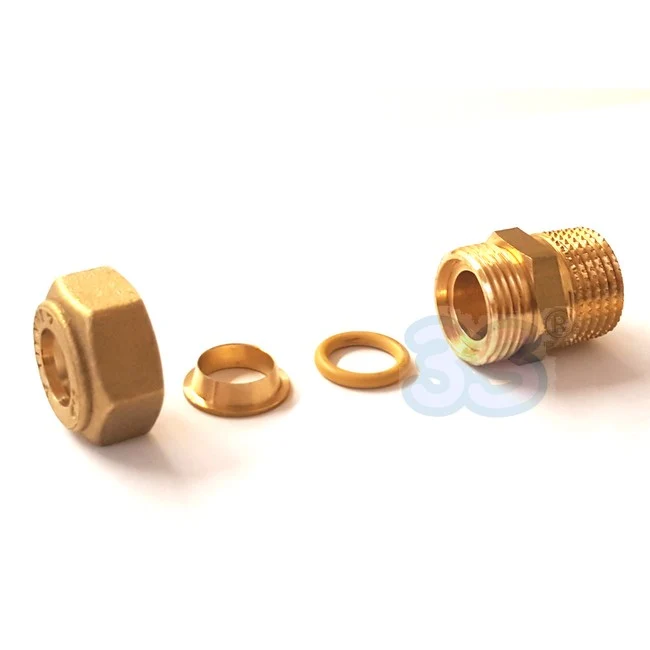 Raccord à compression biconique pour tuyau en cuivre - mâle 1/2'' x Ø 10 mm
