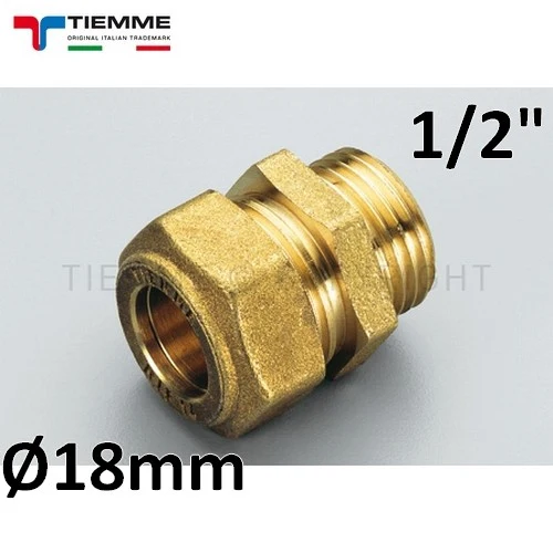 Raccord à compression biconique pour tuyau en cuivre - mâle 1/2'' x Ø 18 mm