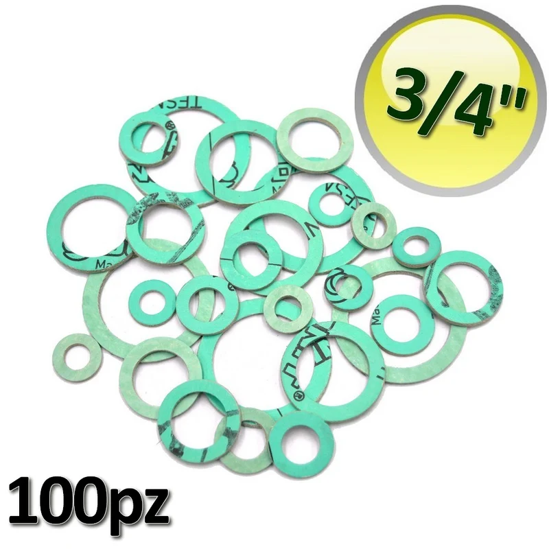Joints Ø 3/4'' sans amiante, épaisseur 2 mm, pour raccords d'eau sanitaire - sachet de 100 pièces