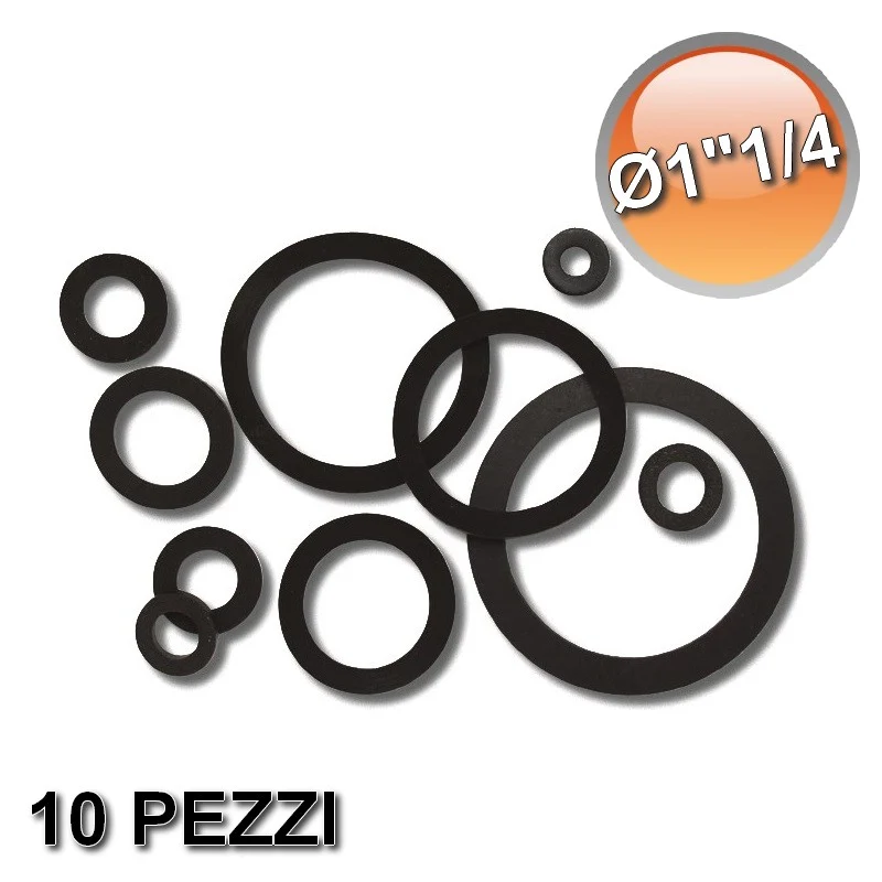 Joints en caoutchouc de 1 pouce et 1/4 pouce d'épaisseur (2,5 mm) pour raccords d'eau sanitaire - Lot de 10