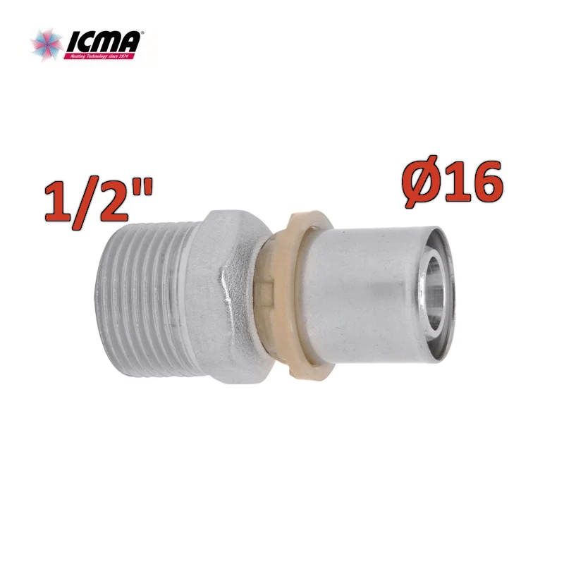 ICMA 402 - Raccord mâle droit à sertir SEMPITER® 16x1/2''