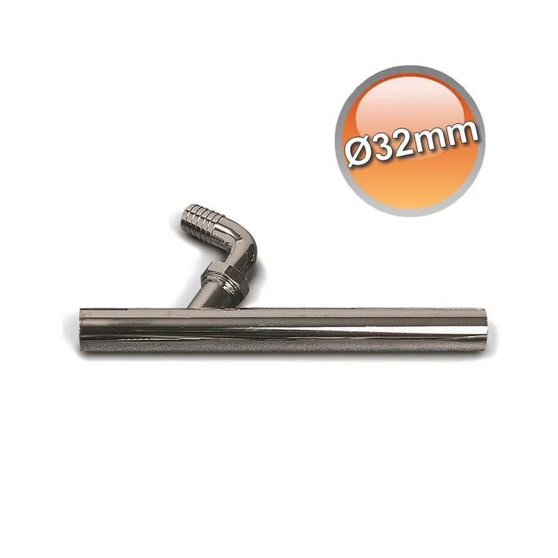 Tuyau d'évacuation Ø 32 x 200 mm, avec coude d'évacuation pour machine à laver en ABS chromé