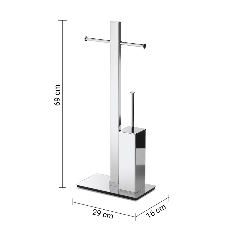 Brosse WC et porte-rouleau sur pied - BRIDGE 7632 GEDY