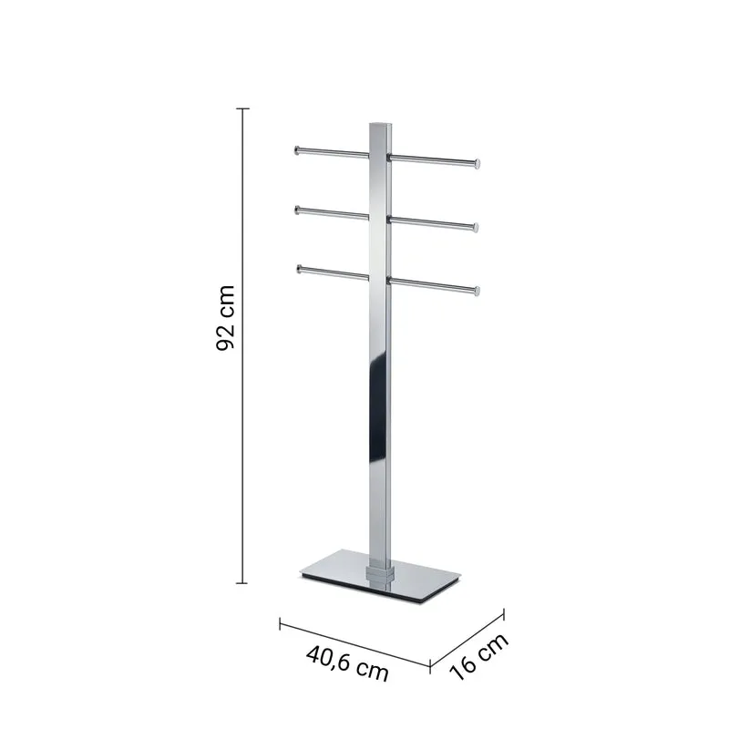 Porte-serviettes sur pied avec 3 porte-serviettes coulissants - BRIDGE 7631 GEDY