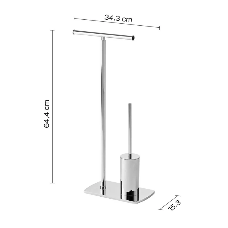 Porte-rouleau de papier toilette et support de brosse de toilette en laiton chromé GEDY FLORIDA