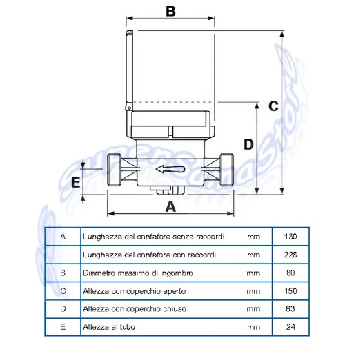 Compteur d'eau chaude à cadran humide 3/4'' - homologué CEE