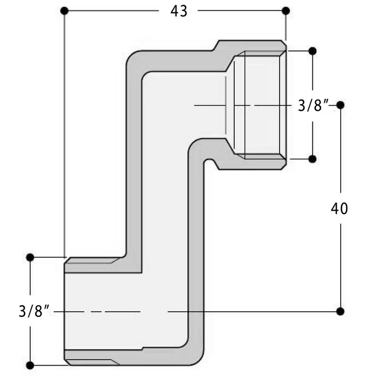 Raccord de radiateur excentrique en laiton nickelé, raccords MF 3/8", déport de 40 mm