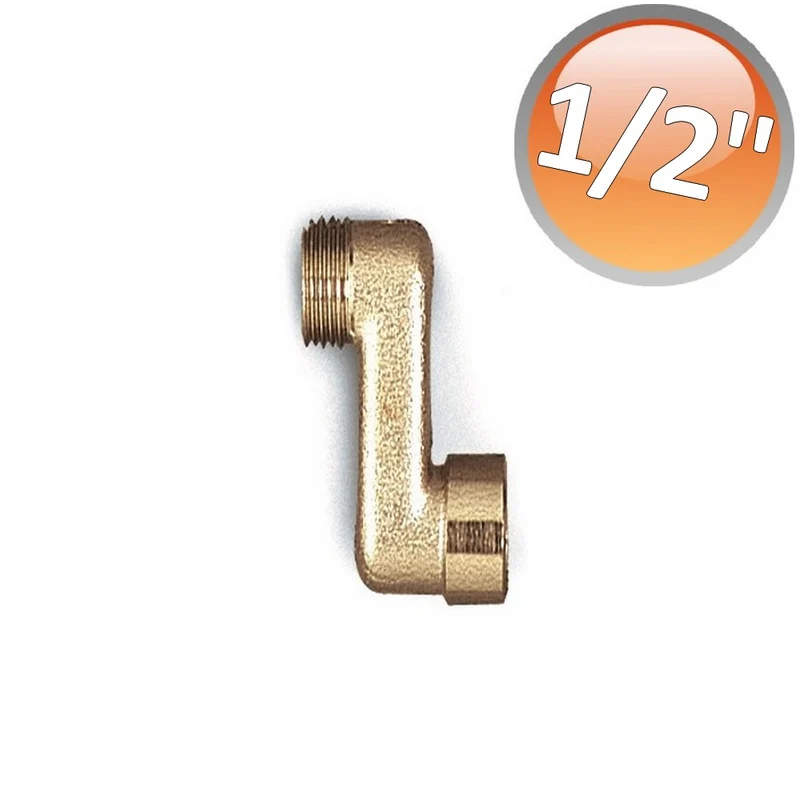 Raccord de radiateur excentrique en laiton nickelé, raccords MF 1/2'', déport de 40 mm