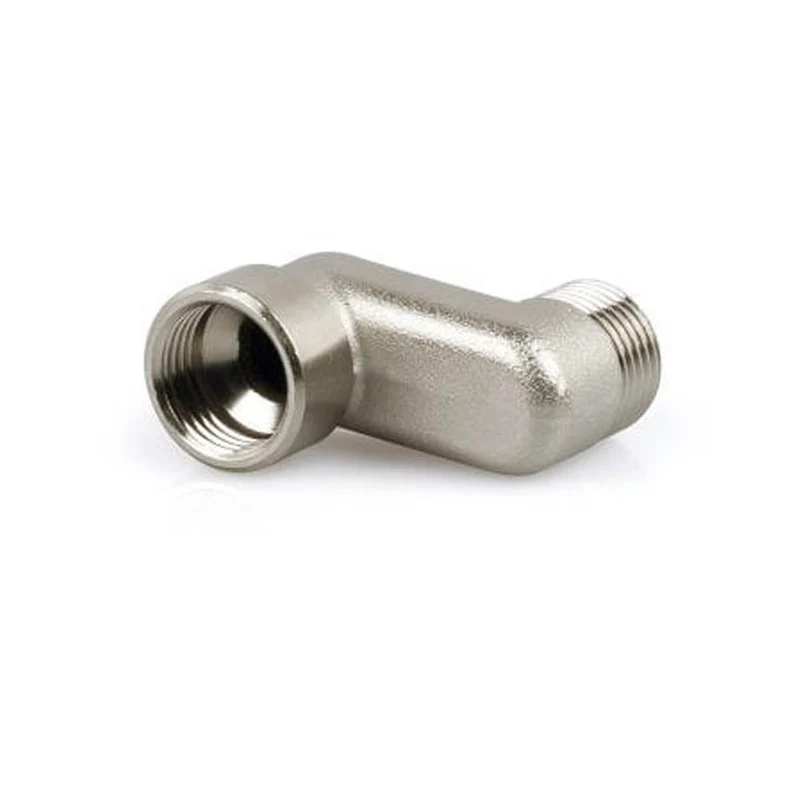 Raccord de radiateur excentrique en laiton nickelé, raccords MF 1/2", déport de 20 mm