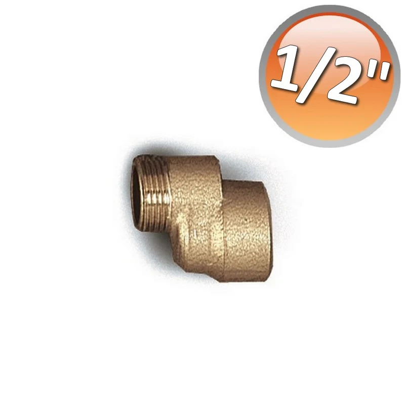 Raccord de radiateur excentrique en laiton nickelé, raccords MF 1/2", déport de 10 mm