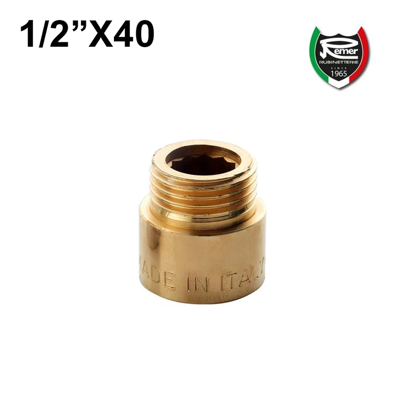 Rallonge en laiton, raccord MF 1/2'', longueur 40 mm