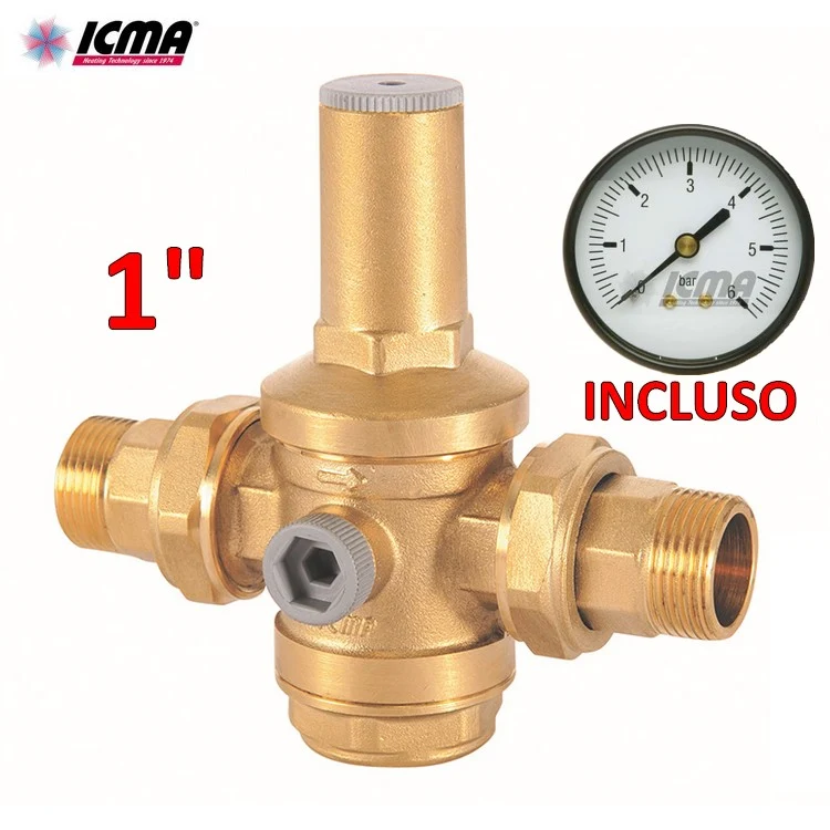 Réducteur de pression d'eau ICMA 1'' manomètre M-M inclus