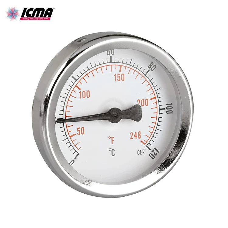 Thermomètre ICMA, diamètre 60 mm, avec ressort de clip - 287