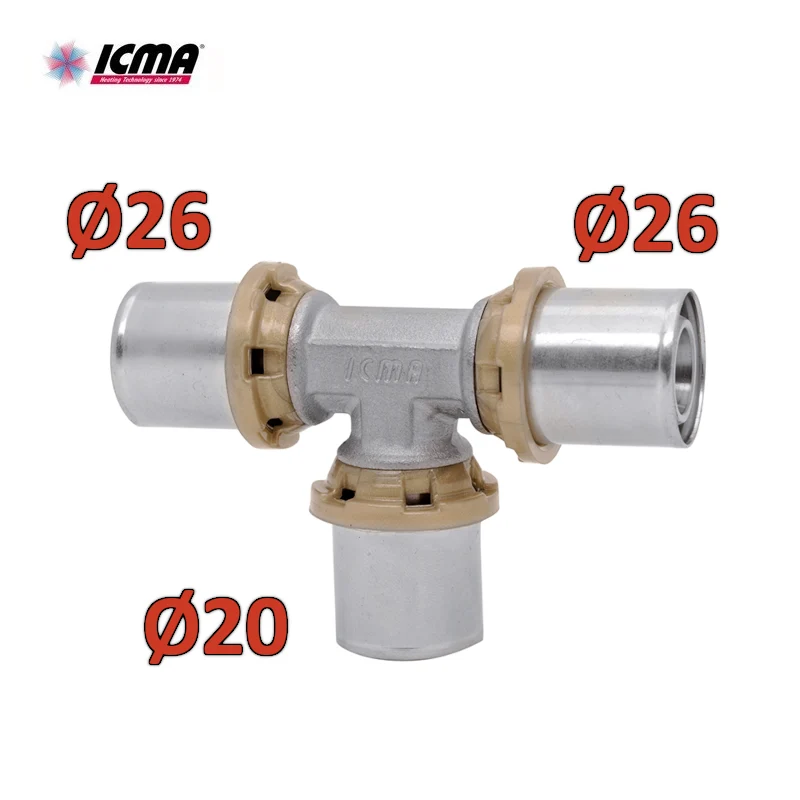 ICMA 406 - Té réduit T 26x20x26 SEMPITER® raccord à pression multicouche