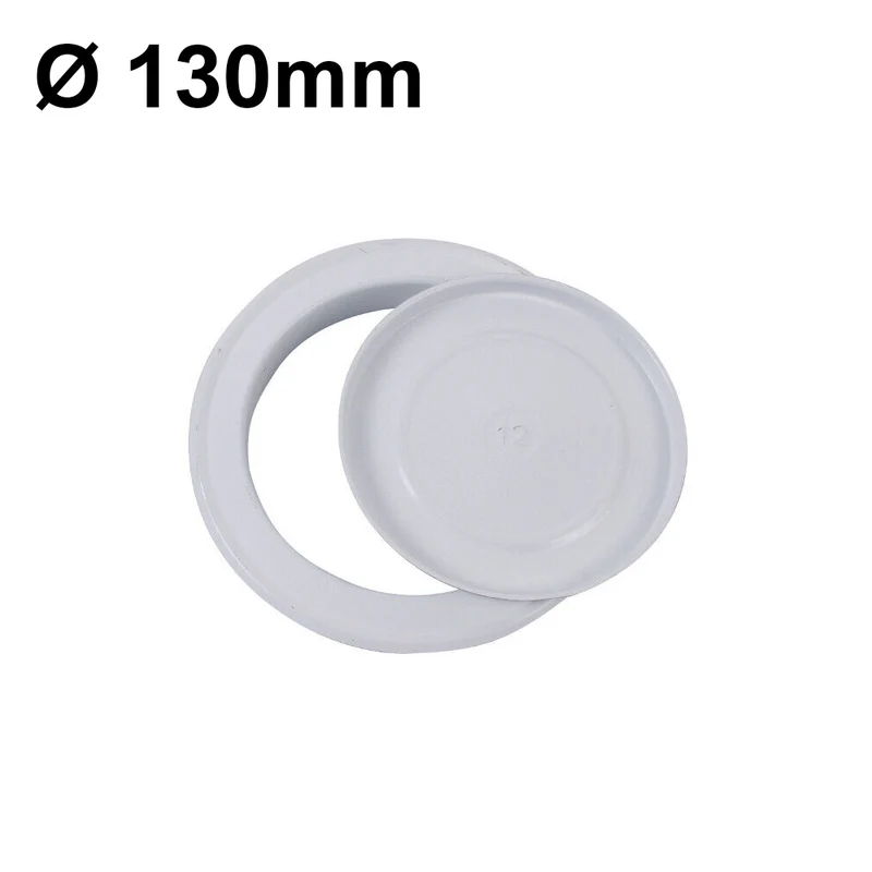 Rosace murale en métal blanc avec capuchon pour tuyaux de Ø 130 mm