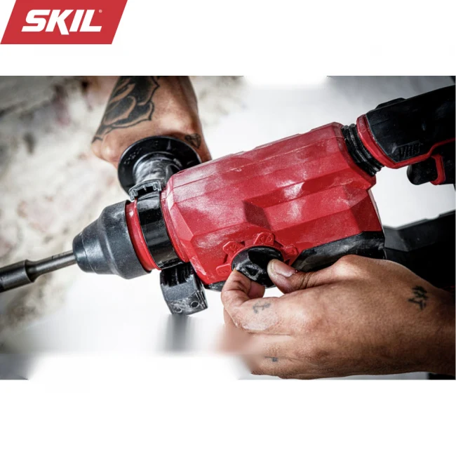 Marteau perforateur pneumatique sans balais SKIL 3851 JA avec batterie 20V avec 2 batteries 4,0 et 2,0 Ah et chargeur de batterie